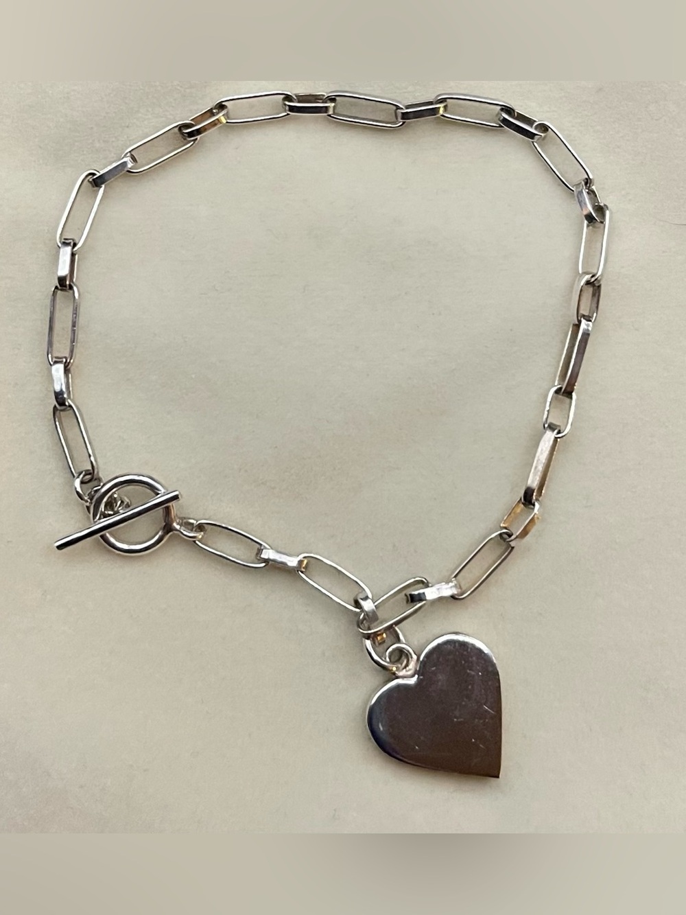 NWT .925 sterling silver Paperclip link Chain Bracelet , weighs 5.28 grams